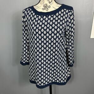 Tommy Hilfiger sailboat patterned long sleeve blouse